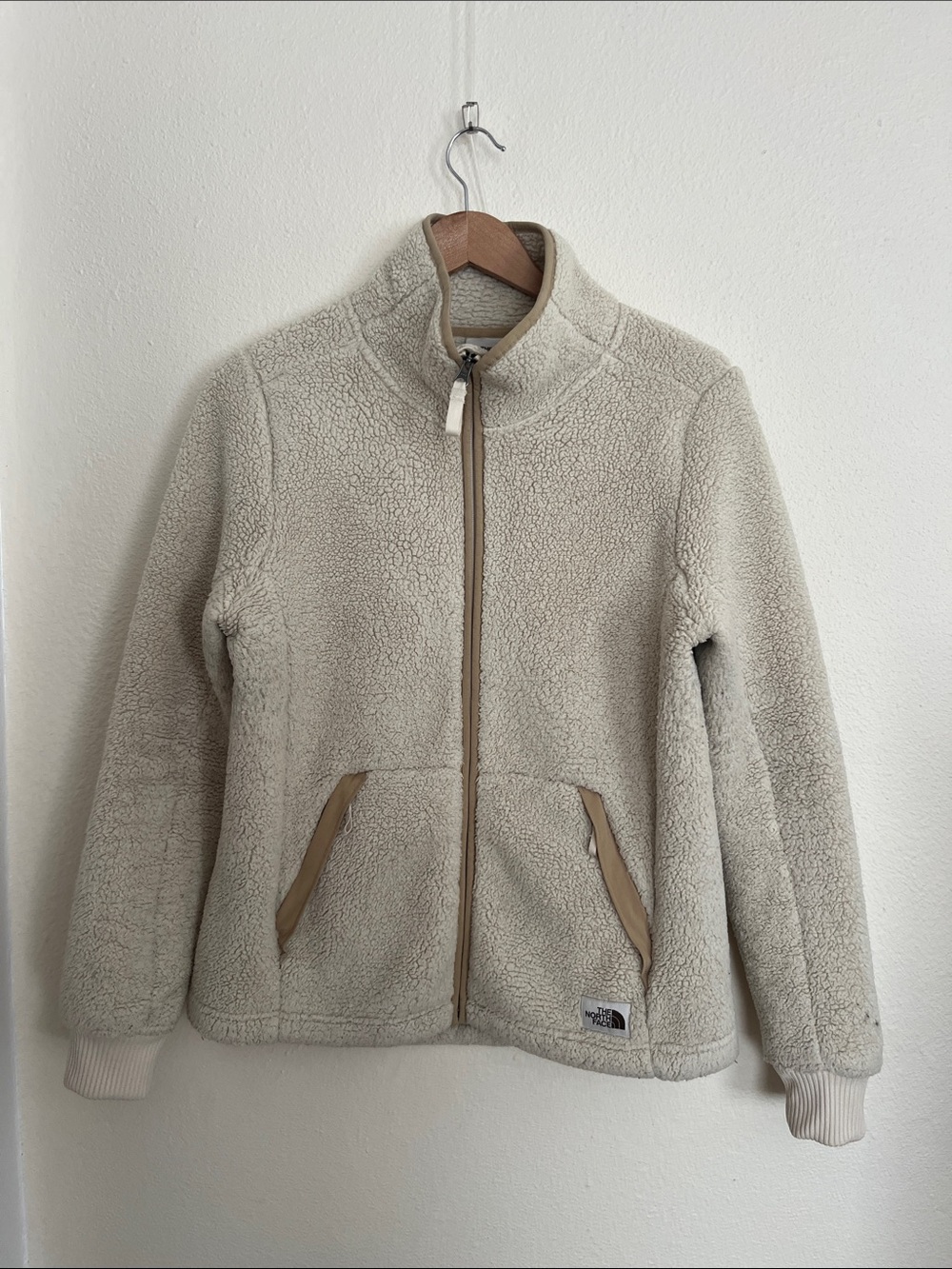 The North Face Cream Sherpa Teddy Fleece Jacket